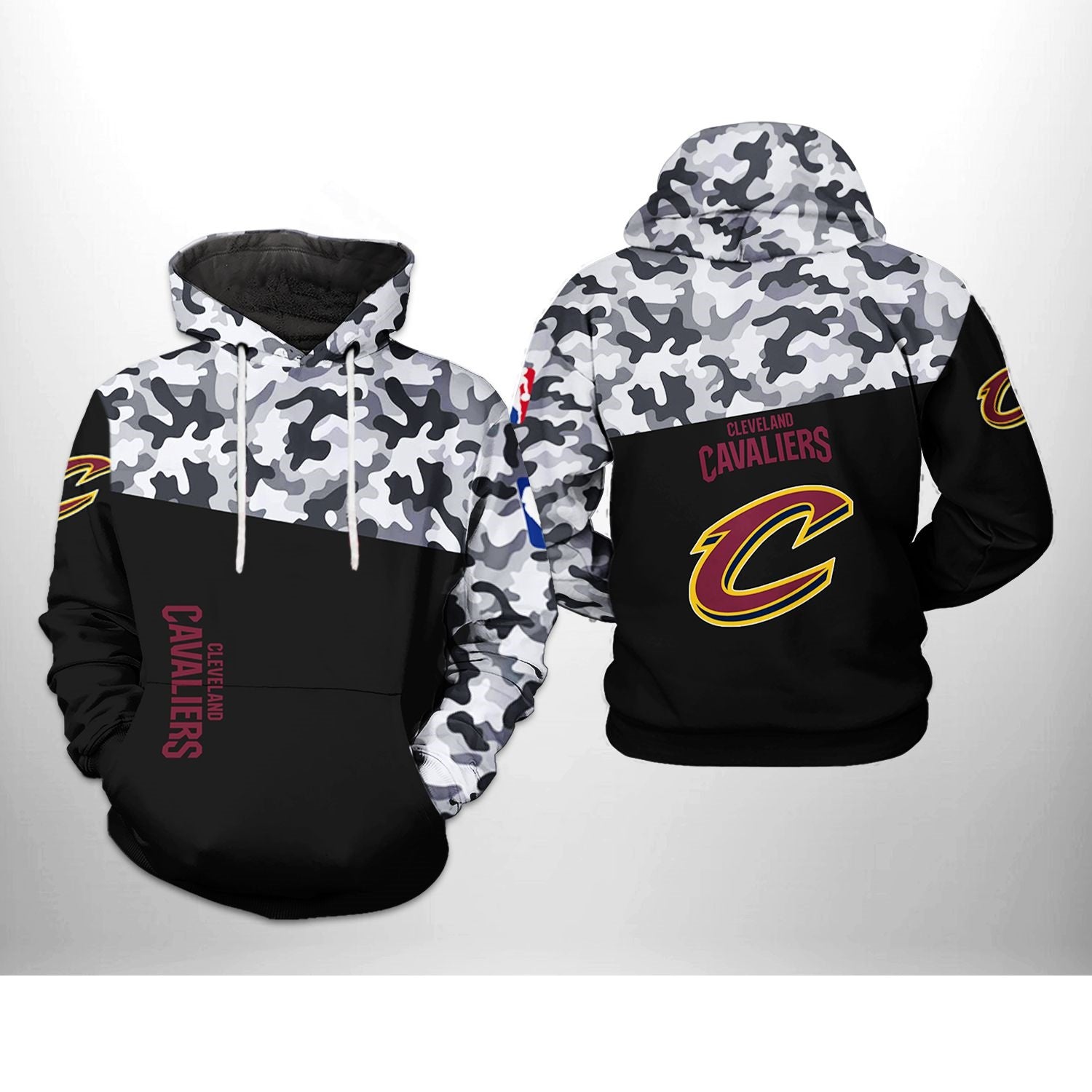 Men's Cleveland Cavaliers Black Camo Pullover Hoodie – Official Nba Sweatshirt